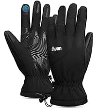 ihuan Winter Waterproof Ski Gloves Men Women, Snow Warm Cycling Cold Weather, Driving Biking Running