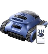 Robotic Pool Cleaner,Cordless Pool Vacuum for Inground Pools,Automatic Pool Cleaner Robot for Pool Floors,Drain Cleaning,Walls,Waterline,2150 Sq.ft,180min Runtime,3H Fast Charging Robot for Spa Pool