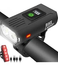 Victoper Bike Light, High Lumens Super Bright Bicycle Lite, 6 Modes USB Rechargeable Bike Headlight Set, Waterproof Safety Bike Frontlight for Road, Mountain, Night Riding B0B4JCX6YN