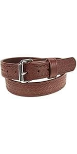 Nohma Leather Men's Leather Belt, Made in USA, Full-Grain Leather, Casual Everyday Wear Belts, Amish Handmade 1.5" Width