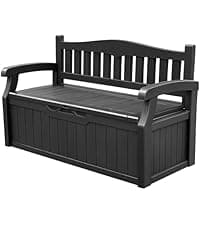 Devoko 30 Gallon Resin Deck Box Waterproof Outdoor Storage Box for Patio Furniture Pool Accessories Indoor Storage for Cushion Garden Tools (30 Gallon, Black)