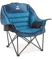 Guide Gear Oversized Extra Large Padded Camping Chair, Portable, Folding, Large Camp Lounge Beach Chairs for Outdoor, Adults, Men and Women, Heavy-Duty 400 Pound Capacity, with Cup Holder Blue
