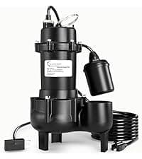 LANCHEZ 1/2HP Automatic Pool Cover Pump, 2250GPH Submersible Water Sump Pump with Check Valve & 3 Adapters, 25ft Power Cord, Removal for Swimming Pool, Hot Tubs, Rooftops and more,Black