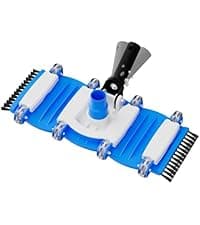Enhanced Pool Vacuum Head with Direction-Control Handle - Extra-Wide 4LB Professional Weighted Vac Heads Brush & Wheels for Vinyl Liner-Deep Cleaning for Inground & Above Ground Swimming Pool - Blue