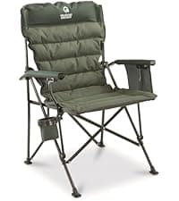 Guide Gear Oversized Extra Large Padded Camping Chair, Portable, Folding, Large Camp Lounge Beach Chairs for Outdoor, Adults, Men and Women, Heavy-Duty 400 Pound Capacity, with Cup Holder Blue
