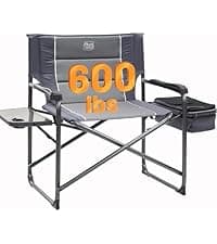 Timber Ridge Oversized Zero Gravity Chair, 33In Wide XXL Zero Gravity Reclining Chair with Side Table, Full Padded Lounge Chair for Outdoor Camping Patio Lawn, Heavy Duty Supports 500lbs, Grey-1 Pack