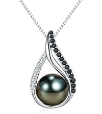NONNYL Mothers Day Gifts for Mom, Wife, Women - Tahitian Black Pearl Necklace - Wedding, Birthday, Anniversary, Valentine's, Christmas Jewelry B0CSKR4M5V