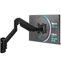 WALI Dual Monitor Stand for 13-32 inch Computer Screens, Dual Monitor Arms for 2 Monitors Holds up to 22 lbs, Height Adjustable Dual Monitors Mount, VESA 75x75/100x100mm (GSMP002N), Black