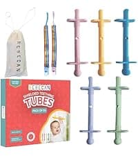 Bebecan Teething Sticks for Babies 36+ Months – Super Soft Silicone Teething Aids, Infant Oral Soothing Relief Back Molars, Multicolor 6-Pack