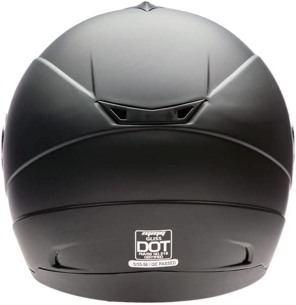 MMG Motorcycle Full Face Helmet DOT Street Legal Comes with Clear Shield and Spare Smoked Shield (MGAH26) (Matte Black, Medium)