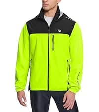 baleaf Men's Rain Jacket Waterproof Windbreaker Raincoat Running Cycling Hiking Gear Hood Lightweight Reflective Packable
