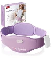 Comfytemp Cordless Heating Pad with Massager for Back Pain Relief, Portable Lower Back Massager Wearable, Birthday Gifts for Dad Mom Men Women Elderly, Rechargeable Period Cramps, 3 Heat Auto-Off, 58"