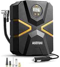 For Car Tires, Bikes, Motorcycles and Balls; Auto Shut-off, Digital Display Pressure Gauge, Fast Inflation, LED Light AstroAI L7 Tire Inflator Portable Air Compressor,150 PSI Cordless Bike Pump B0CS3B7MD8