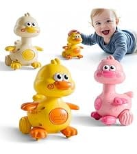 Infant Play Vehicle Set, Push Go Friction Car, Montessori Toy for 6-9-12-18 Months, 1st Birthday Gifts for 1-2 Years Old Girl iPlay, iLearn Baby Press to Go Car Toys for Toddlers 1-3, 1 Yr Old Boy Gift B0BTBV51KY