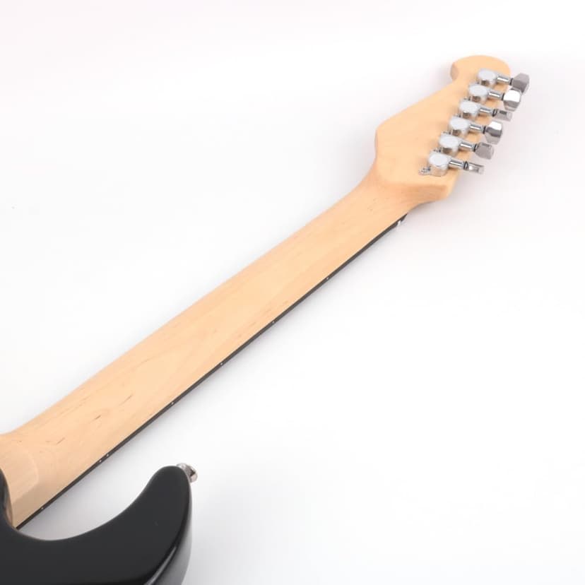 Demusea Short Scale 36 Inch 3/4 Electric Mini Guitar Black Color For Beginner Starter Travel Portable Practic With Gig Bag And Strap Phoenix Body Maple Neck SSS Pickups