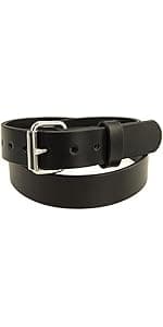 Nohma Leather Men's Leather Belt, Made in USA, Full-Grain Leather, Casual Everyday Wear Belts, Amish Handmade 1.5" Width