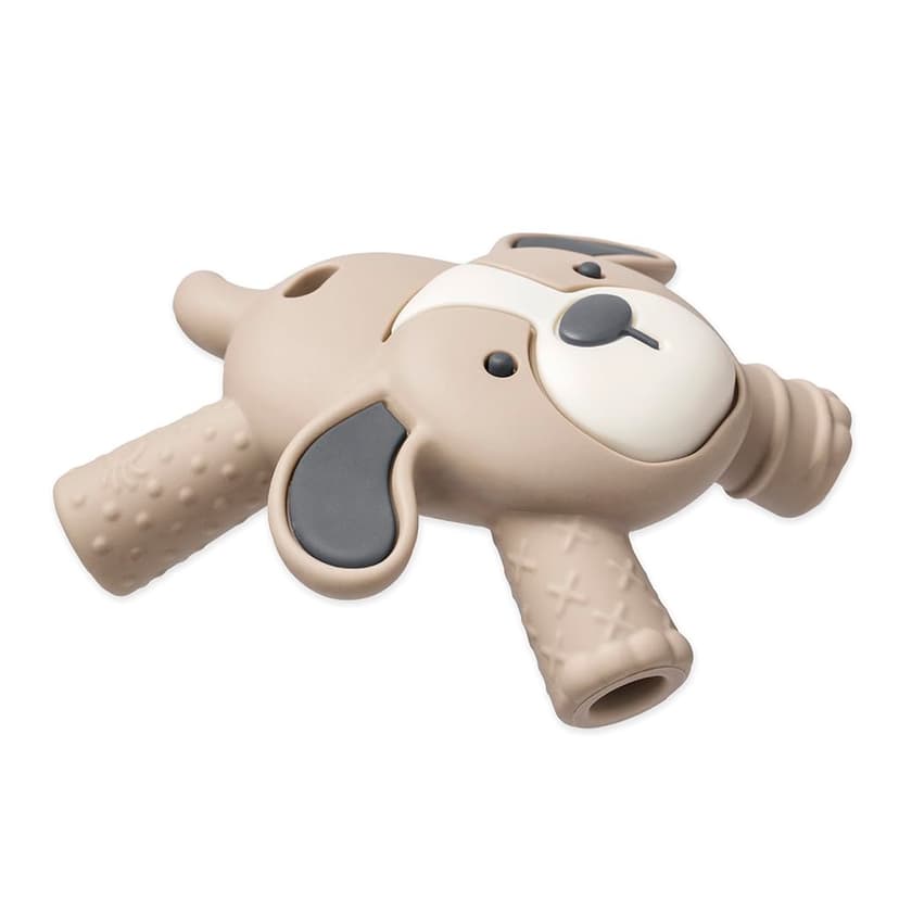 Itzy Ritzy - Ritzy Teether for Molars - Massages Sore Gums & Reaches Back Molars - Silicone Baby Teething Toy with Multiple Textures & Flexible Design - Teething Relief for 3 Months & Up (Puppy)