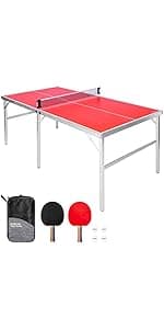 GoSports 6, 7, or 8 ft Billiards Tables - No Assembly, Choose Your Color - Portable Pool Table Includes Full Set of Balls, 2 Cue Sticks, Chalk and Felt Brush