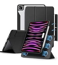 ESR for iPad Pro 12.9 Case (6th/5th Generation, 2022/2021), Removable Magnetic Cover, Adjustable Portrait/Landscape Stand with Raised Display View, 9 Standing Angles, Shift Series, Brown