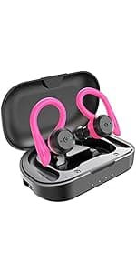 APEKX Bluetooth Headphones True Wireless Earbuds with Charging Case IPX7 Waterproof Stereo Sound Earphones Built-in Mic in-Ear Headsets Deep Bass for Sport Running Black
