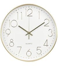 Wall Clock Non-Ticking Silent Quartz Movement Decor Clock Modern Simple Style Round Plastic Wall Clocks for Home/Office/School/Living Room/Bedroom/Kitchen (Blue, 12 Inch)