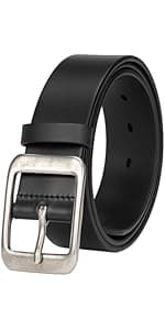 wolksprong Thicken Full Grain Leather Mens Belt Heavy Duty Mens Work Belt Mens Belt High Hardness Buckle Packed In Gift Box