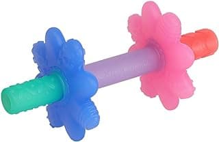Itzy Ritzy Teensy Tube Teether – Textured Hollow Baby Teething Tube That Reaches Front Teeth & Back Molars, Made of Soft Silicone (Pink Rainbow)