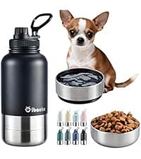 Feeding & Hydration | Travel Water Bowl | Portable Pet Dispenser | Dog Gifts | Puppy Essentials | for Hiking Camping Beach Cibaabo Dog Water Bottle Portable with Food Container & Filter for Travel B09F5ZYV7M