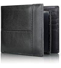 Swallowmall Mens Wallet Rfid Blocking Leather Wallet for Men Bifold Wallets with 1 ID Window 16 Card Slot