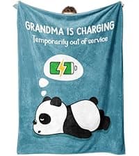 Craftique Gifts for Mom Birthday Christmas- Funny Soft Mom is Charging Blanket- New Moms Gifts for Women, Practical Blanket Throw for Napping Travel, 60”×50”