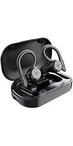 APEKX Bluetooth Headphones True Wireless Earbuds with Charging Case IPX7 Waterproof Stereo Sound Earphones Built-in Mic in-Ear Headsets Deep Bass for Sport Running Black