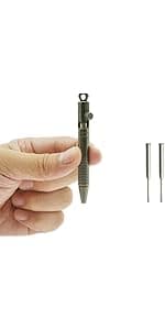 Mini Pen,Non-Toxic Titanium EDC Pen with Keychain, Compact and Stylish Small Pen(Only 82mm in Length and Comes with 2 Refill Cartridges)