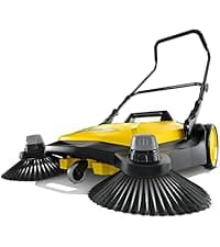Kärcher Walk Behind Outdoor Push Sweeper S 4 Twin for Workshops, Warehouses or Garages - 5X Faster Than a Push Broom, 5.25 Gallon Capacity, 26.8" Sweeping Width