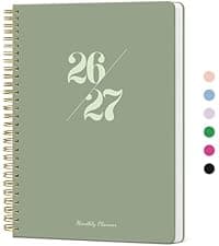 2026 Planner, Weekly and Monthly Calendar Planner, January 2026 - December 2026, Hardcover 2026 Calendar Book with Tabs For Women & Men, Inner Pocket, Spiral Bound, Perfect for Office Home School Supplies - A5 (6.3" x 8.5"), Pink