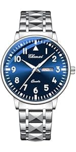 LOREO Women's Diamond Automatic Mechanical Rose Gold Stainless Steel Sapphire Waterproof Lady's Elegant Blue Watch