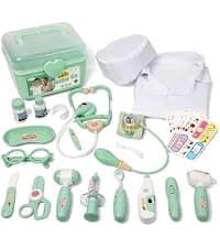 Kids Doctor Playset with Cart, Costume & Stethoscope, Role Play, Pretend Play Medical Toys, Birthday Gift Liberry Toddlers Doctor Kit Toy for Girls Boys Ages 2 3 4 5, Blue B0BYNC6XMQ