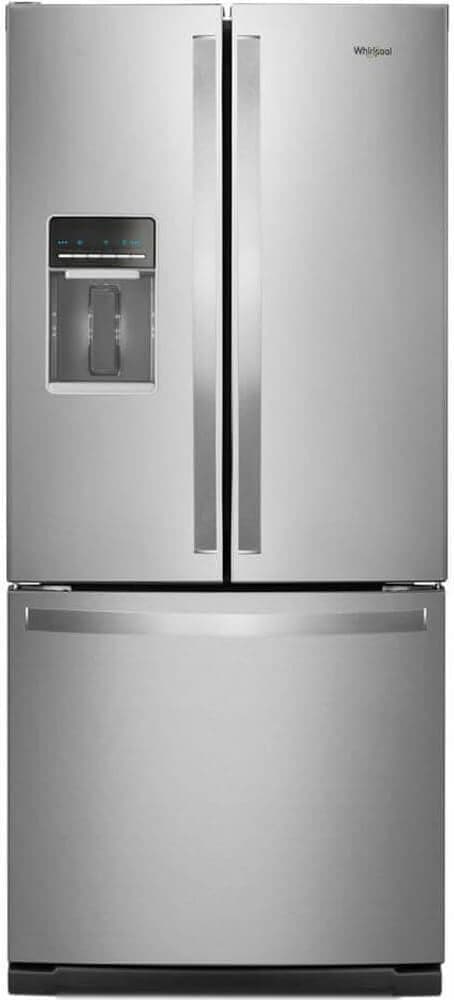 Whirlpool 30 Inch French Door Refrigerator with 19.7 Cu. Ft. Capacity, Internal Ice Maker, Water Dispenser, Spill-Proof Glass Shelves, EveryDrop® Filtration and Fast Cool: Stainless Steel