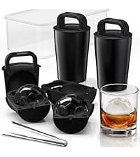 DOQAUS Ice Cube Tray with Lids - 4 Pack Stackable Silicone Ice Trays for Freezer, BPA & LFGB Safe, Easy Release for Kitchen, RV, Cocktail, Coffee, Soup & Food