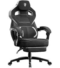 Dowinx Gaming Chair Breathable Fabric Game Chair with Gel Pad and Storage Bag, Comfortable Gamer Chair with Pocket Spring Cushion, Ergonomic Computer Chair with Footrest, Green
