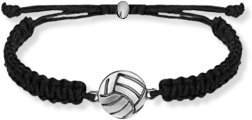 Sportybella Volleyball Charm Bracelet- Adjustable Bracelets with Volleyball Charm. Ideal Volleyball Gifts & Souvenir for Volleyball Players. Unisex Friendship Bracelet