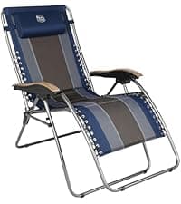 Timber Ridge 3-Level Adjustable Rocking Camping Chair, Padded High Back Outdoor Rocking Chair with Side Pocket, Portable Folding Rocker for Adults, Supports 300 LBS for Lawn, Patio, Porch