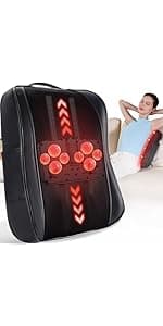 Boriwat Back Massager with Heat, 3D Kneading Massage Pillow for Back, Neck, Shoulder, Leg Pain Relief Deep Tissue, Gifts for Women Men Mom Dad