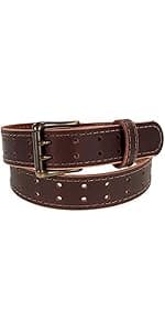 Nohma Leather Men's Leather Belt, Made in USA, Full-Grain Leather, Casual Everyday Wear Belts, Amish Handmade 1.5" Width