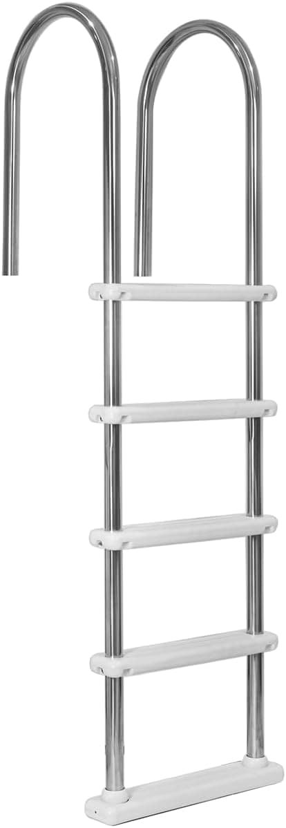 XtremepowerUS 5-Step Swimming Pool Ladder, Non-Slip Steps Ladder for In-Ground Stainless Steel Step for Indoor/Outdoor Pool, (5 Step)