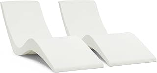 Aqua Outdoors Pool Chaise Lounge Chairs for Ledge & Shelf, Water-Weighted Pool Lounger for Depths Up to 9”, No Screw Plugs & Tools Needed, Classic White Ledge Lounger, Set of 2