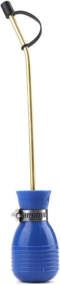 Sbestily Bug Treatment Powder Duster/Large Diatomaceous Earth Bulb Duster/Powder Applicator/Garden Applicator/Bulb with Long Copper Tube for Indoor and Outdoor Insect Treatment Blue