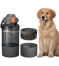 Feeding & Hydration | Travel Water Bowl | Portable Pet Dispenser | Dog Gifts | Puppy Essentials | for Hiking Camping Beach Cibaabo Dog Water Bottle Portable with Food Container & Filter for Travel B09F5ZYV7M