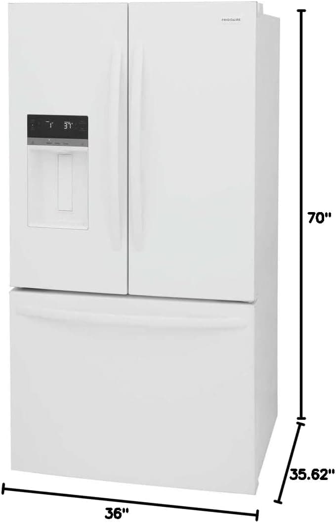 Frigidaire FRFS2823A 36 Inch Wide 27.8 Cu. Ft. French Door Refrigerator with External Ice and Water Dispenser - White
