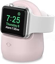 AhaStyle iWatch Stand Silicone Charging Dock Holder for Apple Watch Ultra 2, Ultra, SE2, Series SE, 7 6 5 4 3 2 1 (45/44/42/41/40/38mm), (Pink)