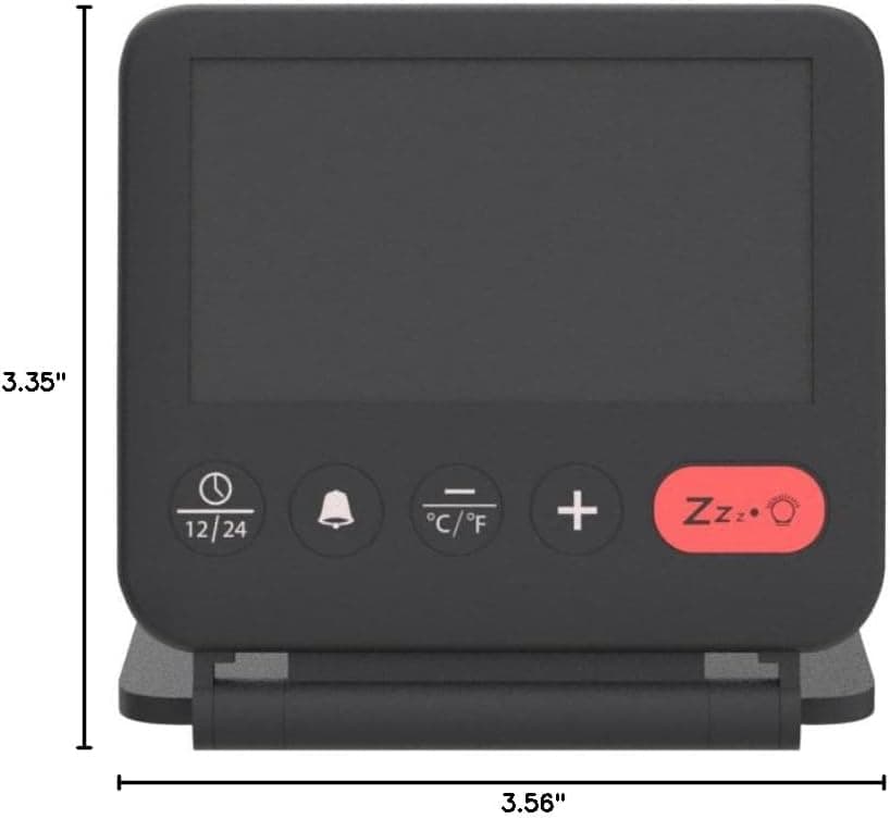 NOKLEAD Digital Travel Alarm Clock for Bedroom Office: Small LCD Desk Clock with Backlight Date Temperature Snooze 12/24H Weekend Mode and Mirror, Battery Powered Folding Bedside Clock for Adult Kids